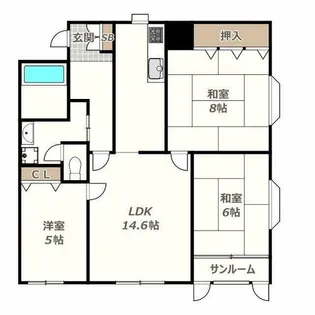 タイムス北畠【2階】の間取り