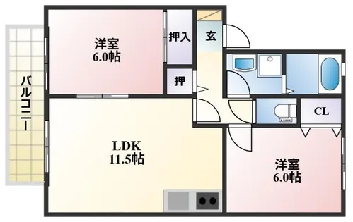 ロイヤルコート松乃木 D棟【203号室】の間取り