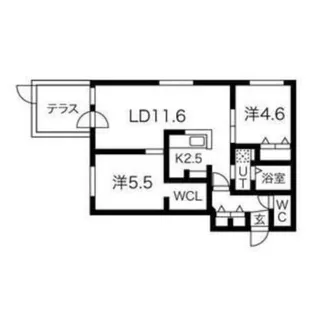 エアフォルク学園前【1階】の間取り