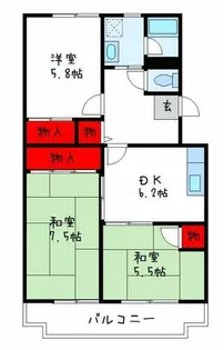 桐朋ハイツ【4階】の間取り