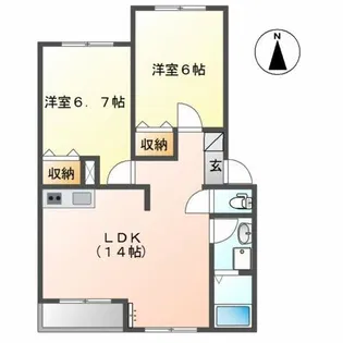 グリーンベル三番館【2階】の間取り