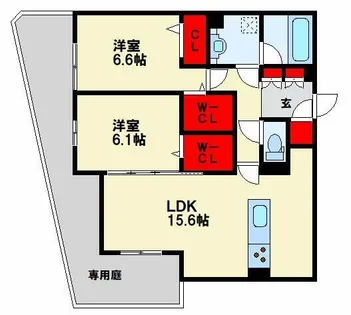 プラシード【1階】の間取り