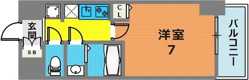 CREST TAPP 神戸湊町 NOIR【3階】の間取り