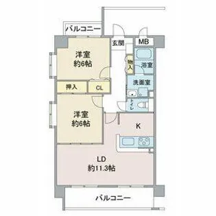 愛知県名古屋市天白区荒池2丁目【マンション】の間取り