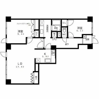 池下タワーズ【8階】の間取り