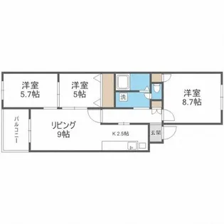 サンフロア山鼻【3階】の間取り