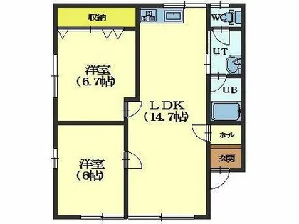 コーポすみれB棟【201号室】の間取り
