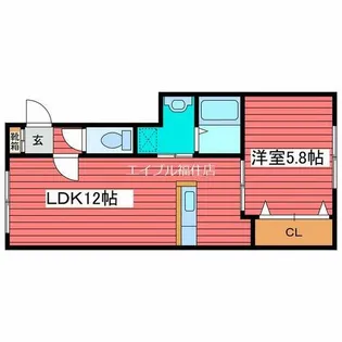 グランメール月寒公園B【4階】の間取り