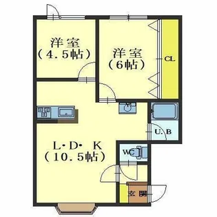 サンライフ亀田港Ⅰ【201号室】の間取り