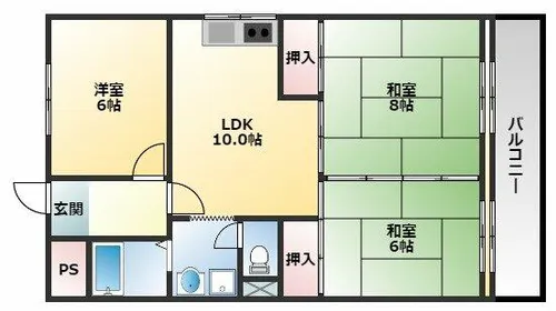 レジデンスひぐち【1階】の間取り
