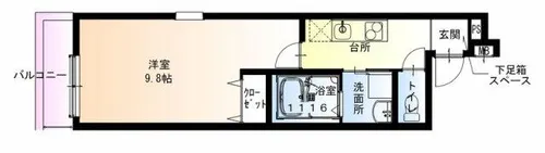 1Kの間取り画像