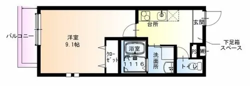 フジパレス長吉長原西Ⅱ番館【1階】の間取り