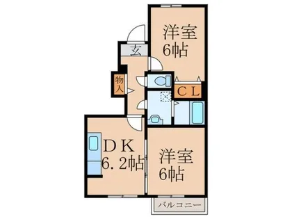 福岡県宗像市陵厳寺1丁目【アパート】の間取り