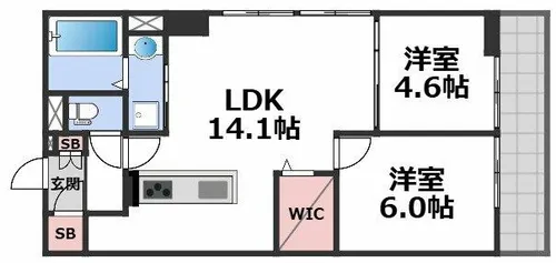 アイビー俊徳道【1階】の間取り