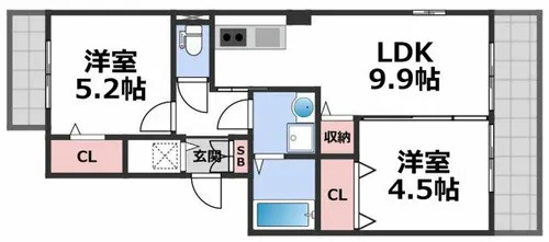 アビーロード巽東【1階】の間取り