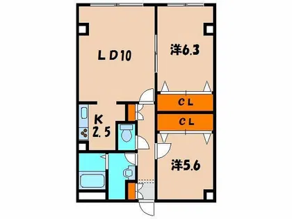 レジデンスkouei【302号室】の間取り