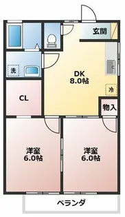 愛知県小牧市大字久保一色【アパート】の間取り
