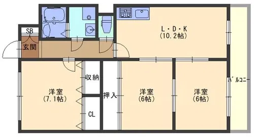 エムズコートソフィーナ【7階】の間取り