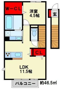 ゆららⅡ【201号室】の間取り