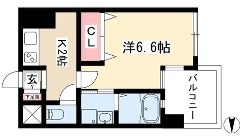 LASANTE東別院【1503号室】の間取り
