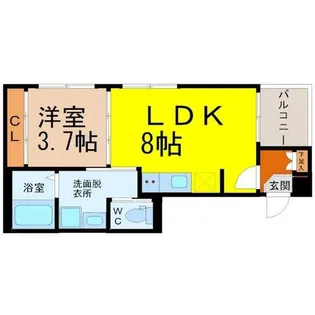 ハーモニーテラス上小田井III【202号室】の間取り