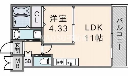 プレジオ荒本新町【304号室】の間取り