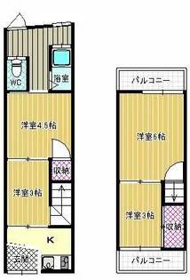 大阪府松原市高見の里6丁目【一戸建】の間取り