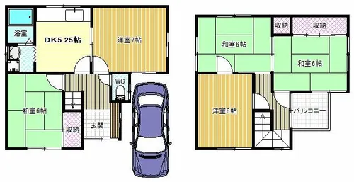 大阪府松原市上田8丁目【一戸建】の間取り