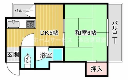 コーポイン長居A棟【5階】の間取り