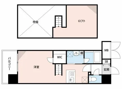 アソシアグロッツォ・クアトロ博多【1401号室】の間取り