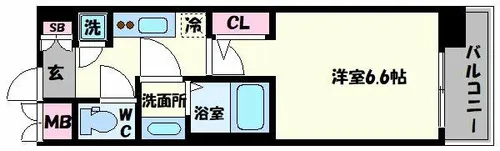 レジュールアッシュ天王寺PARK SIDE【7階】の間取り