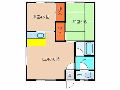 コーポほりうち【B-1号室】の間取り
