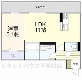 Leafull【102号室】の間取り