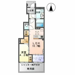 フィロソフィ芝野【1階】の間取り
