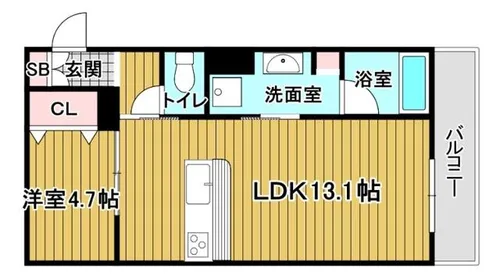 ユイロ中津【2階】の間取り