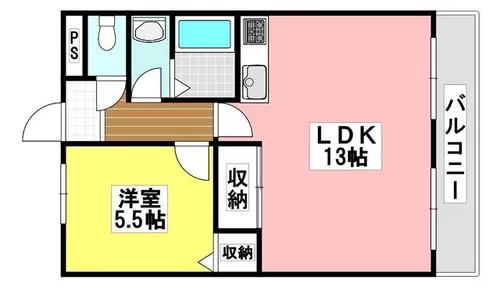 ヒルクレスト鳥飼【2階】の間取り