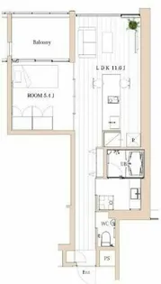 オービットステージ北堀江【4階】の間取り