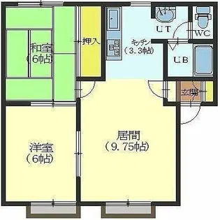 サンガーデン七重浜A棟【205号室】の間取り