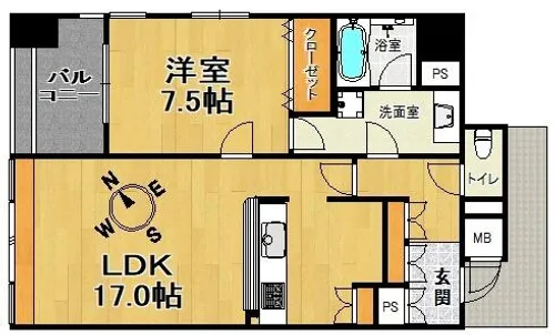 ワコーレ・ディ・アルクス元町【9階】の間取り