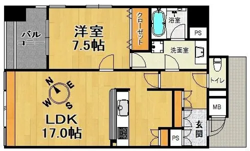 ワコーレ・ディ・アルクス元町【9階】の間取り