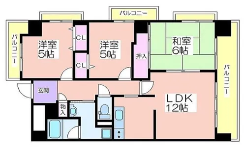 パークハイム南加賀屋【3階】の間取り