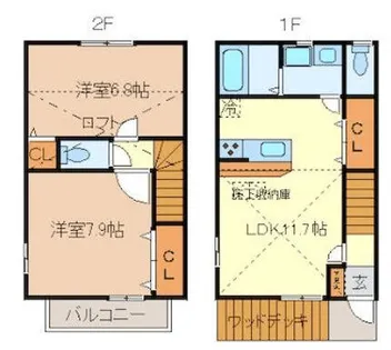 ハイドリーム花園【A102号室】の間取り