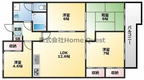 パラツィーナ玉手【2階】の間取り