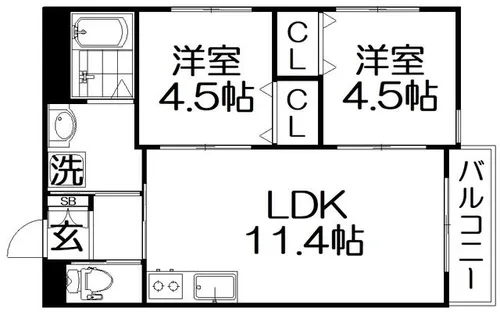 persimmon香里園【2階】の間取り