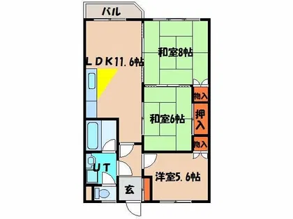 センターインロードビル【302号室】の間取り