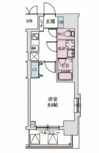 スプランディッド上本町WEST【2階】の間取り