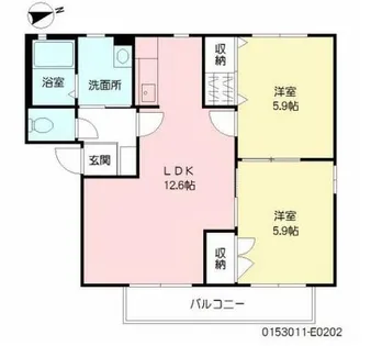 グラン・シャーメゾン【E202号室】の間取り
