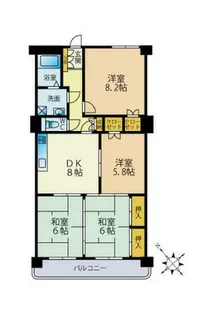 イマージュ安部山公園【203号室】の間取り