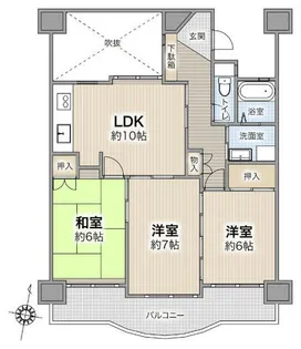 忠道マンションA棟【10階】の間取り