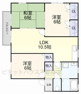 プラティーク・ヴィラ A棟【201号室】の間取り